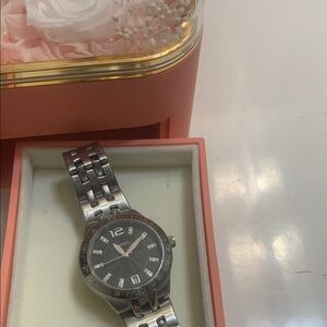 Fossil Silver-Tone Women's Watch with Dark Dial